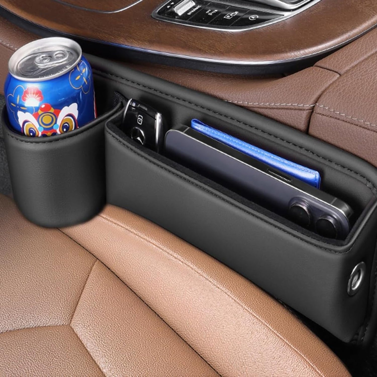 Bilstolssömsfyllare och organisatör för förare och passagerare 2-pack