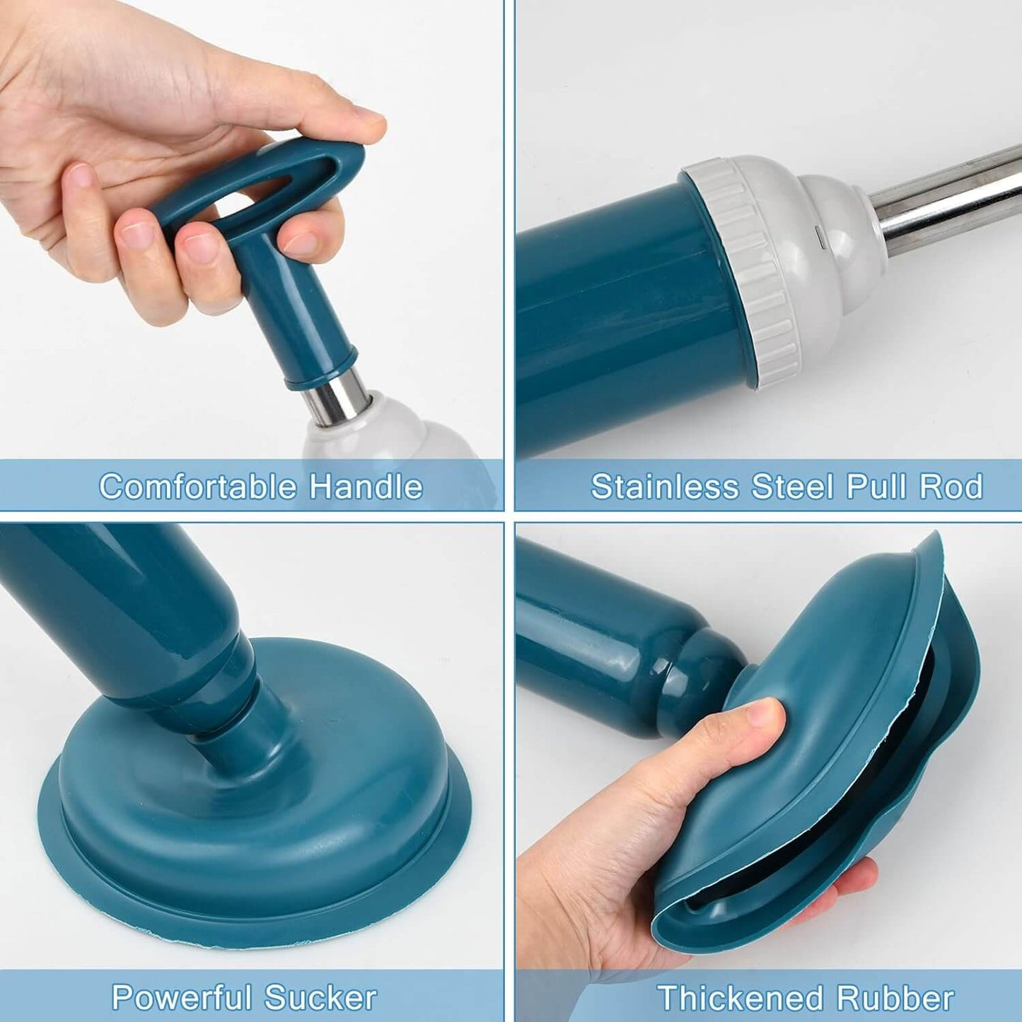 Royallure Högtrycks Silikon Toalett Plungers – Teleskopisk Pump, Anti-Tilltäppningsverktyg