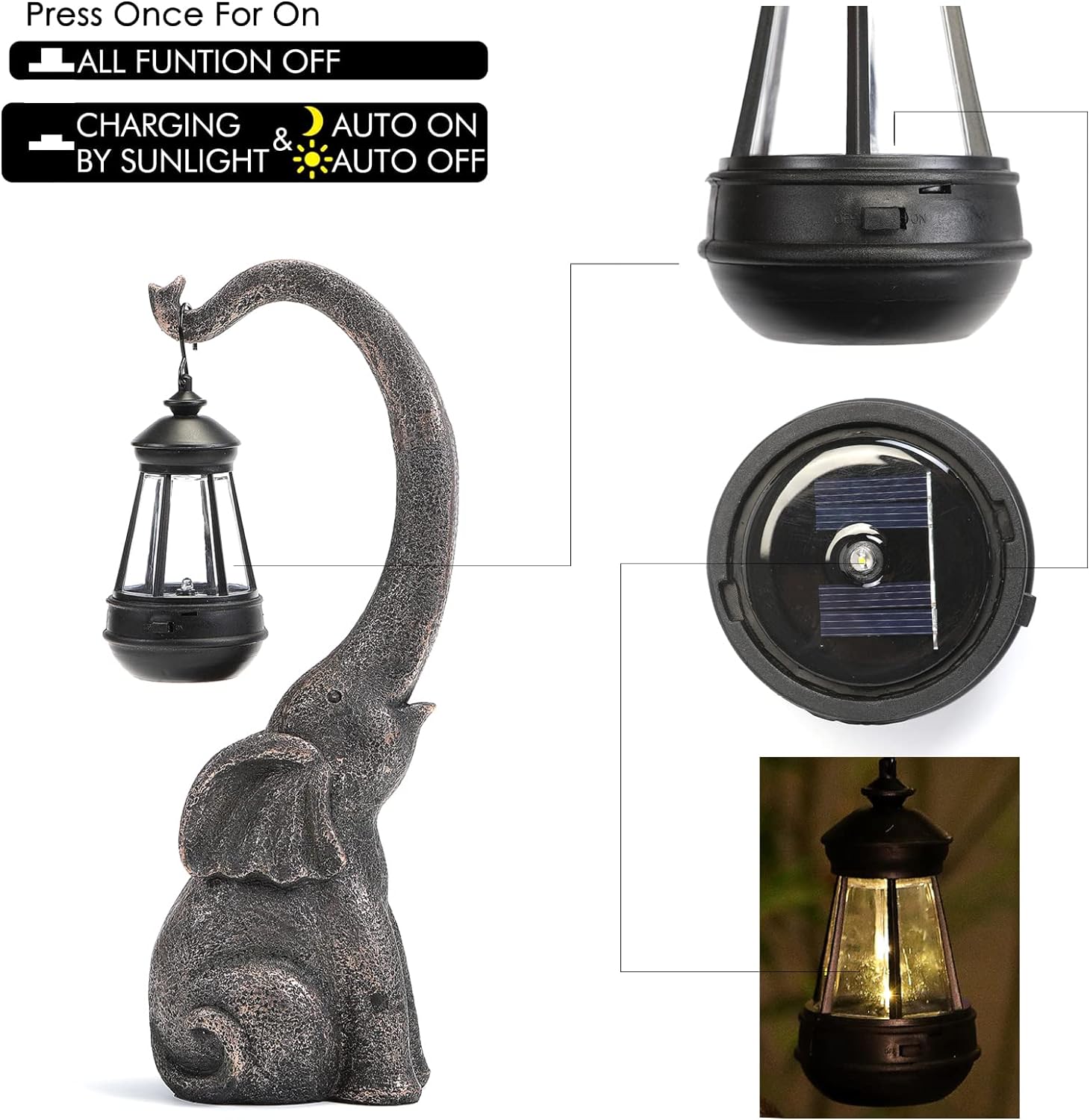 Carvallo - Förtrollad Elefant Solarlampa