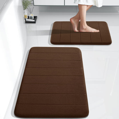 PureMat - Plysch vadderat badrumsmattset med halkfri baksida och elegant modern design