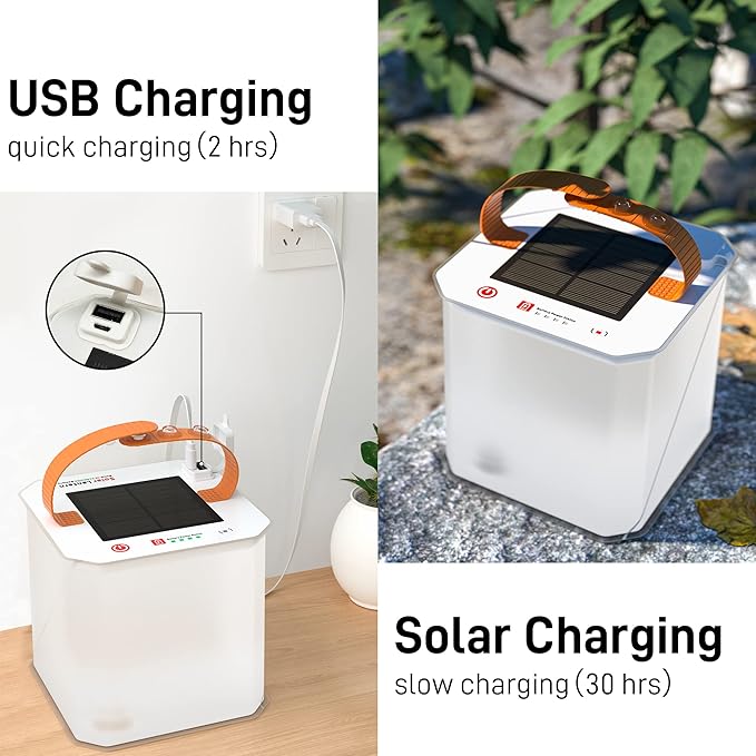 Solar LED Lykta – Bärbar, hopfällbar campinglampa med solenergi för utomhusaktiviteter