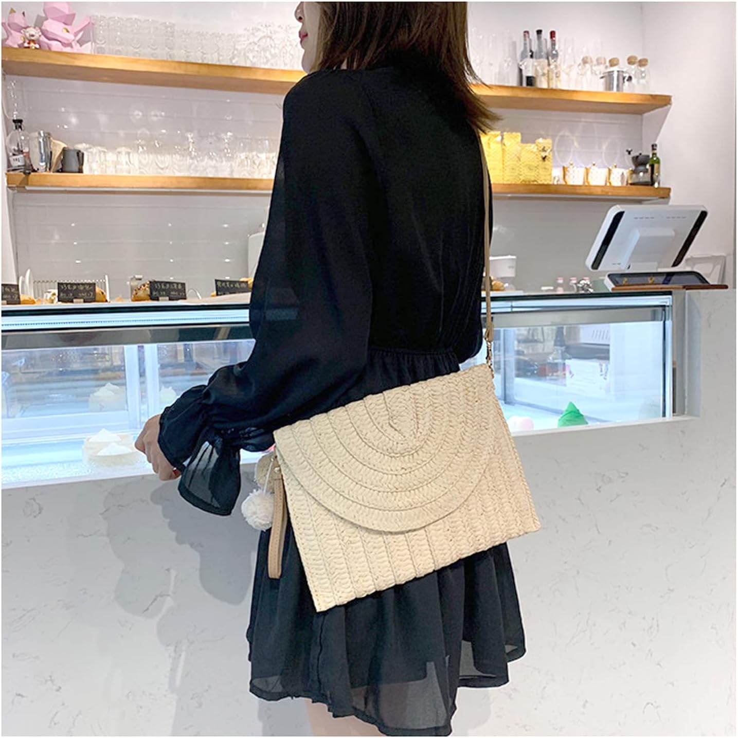 Strå Väskcrossbody Sommar Vävda Axelväska