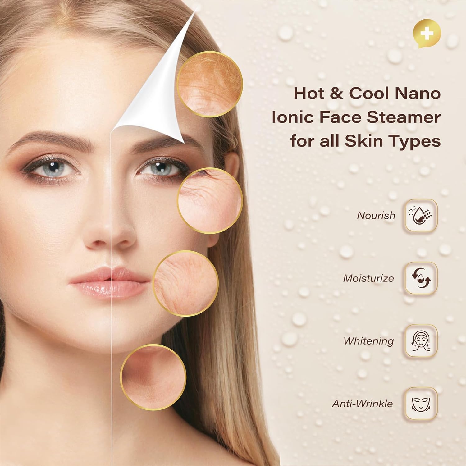 Professionell 6-i-1 Ionic Ansiktsångare för Djup Hudrengöring