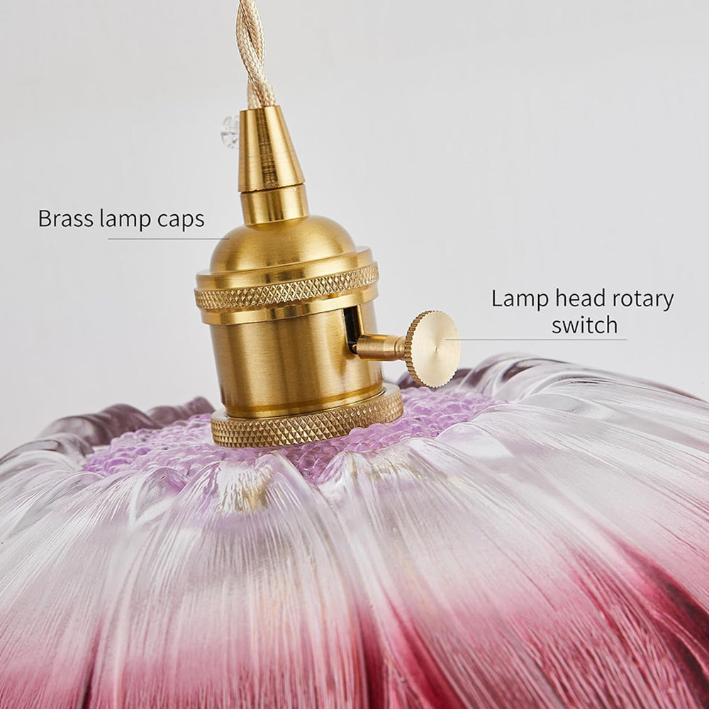 Vintage Floral Glass Pendant Light Fixture for Dining Room - Elegant Retro Design to Illuminate Your Space