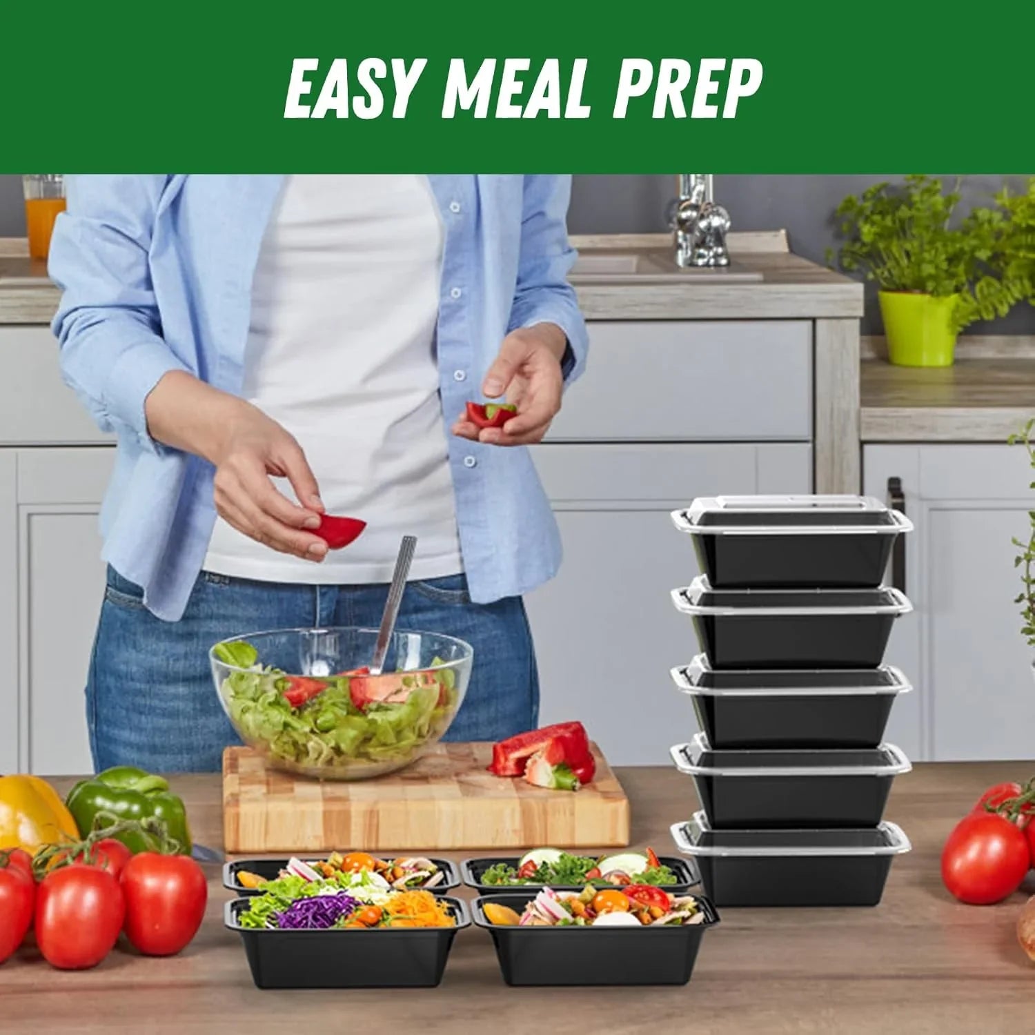 50-delat Meal-Prep-Behållarset med lock – Idealisk för måltidsförberedelse