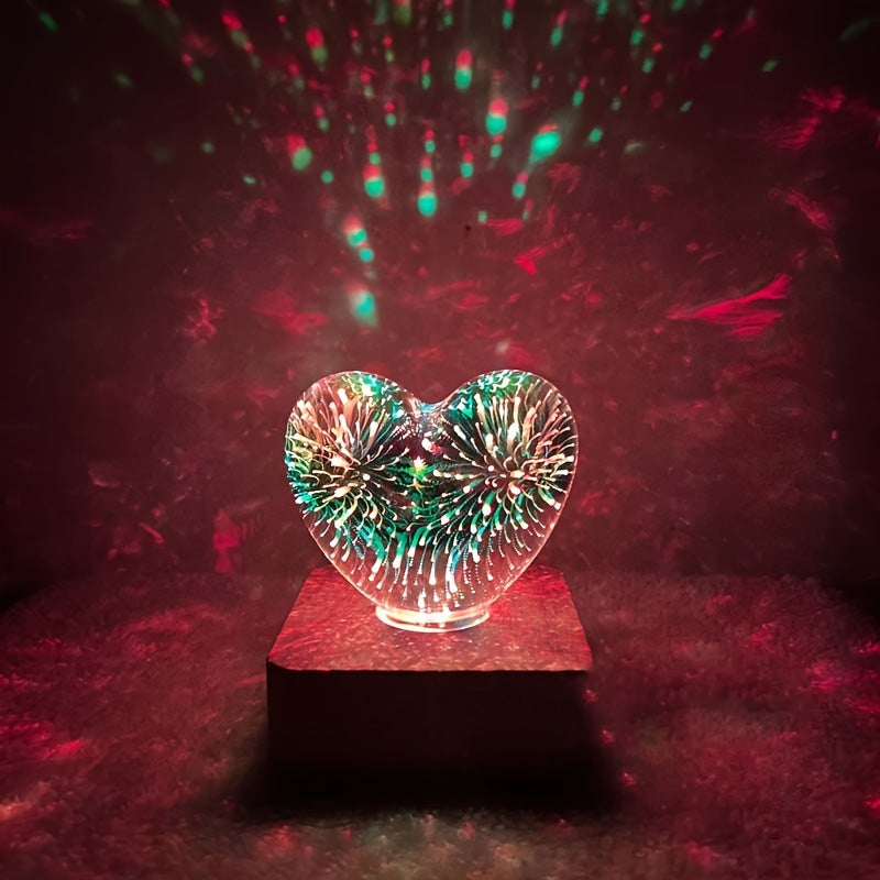 FyrverkeriLjus - 3D LED Kärlekshjärta Fyrverkeri Nattlampa