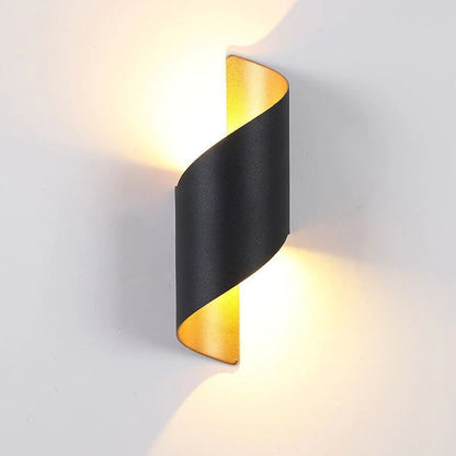 Orr Modern LED Vägglampa, Spiral, Inomhus, Vit/Svart, Metall