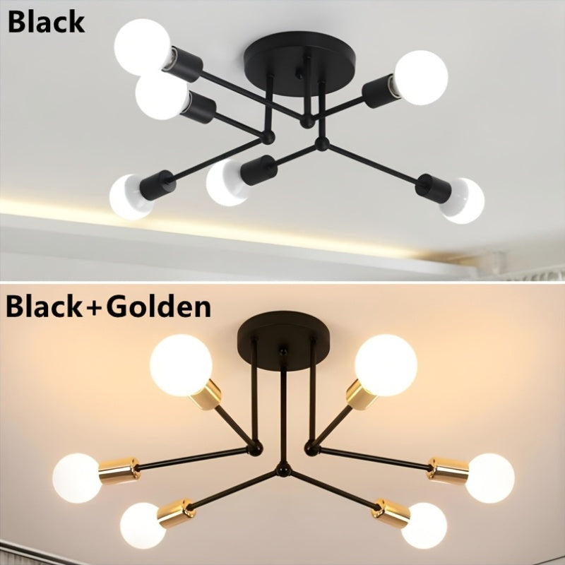 RetroLampa - Industriell 6-armad Taklampa