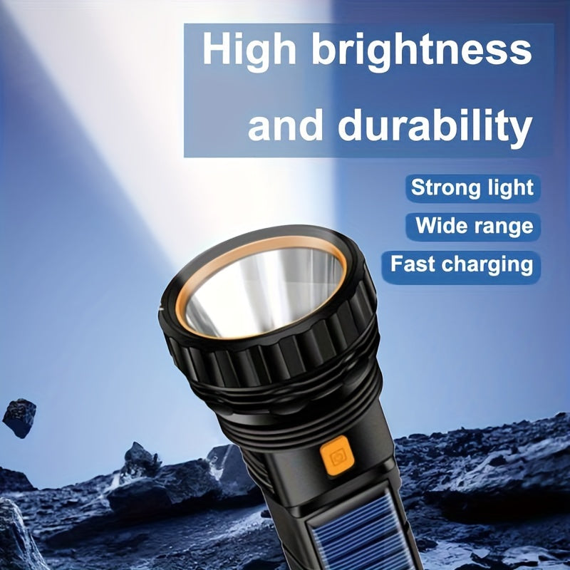 Carvallo-lommelygte Solaytor Pro | Sol & USB opladelig | Med COB-sidemulighed | Vandtæt IP45 | 18 × 6 cm