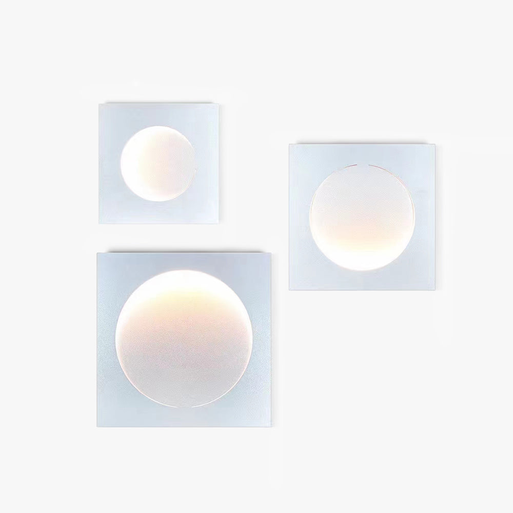 Elif - Modern LED Vägglampa Fyrkant Måne Inomhus, Vit, Metall