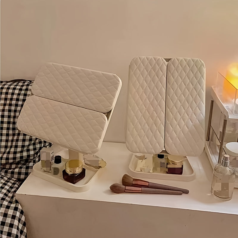 LED Sminkspegel Smart Touch Uppladdningsbar Fällbar Makeup Spegel