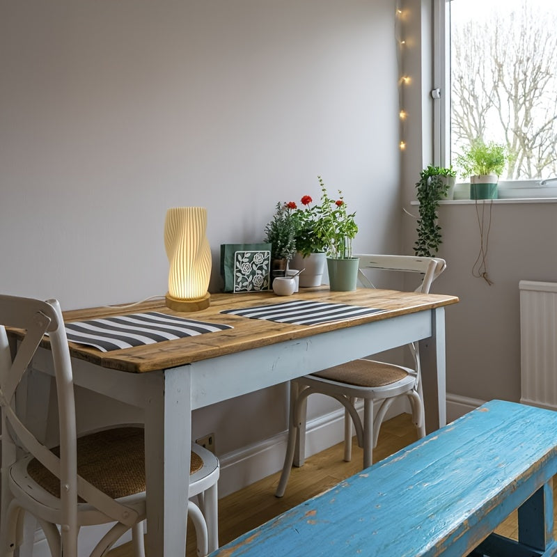 CozyLight - LED Nattlampa med Träfot, USB Driven, Dimbar