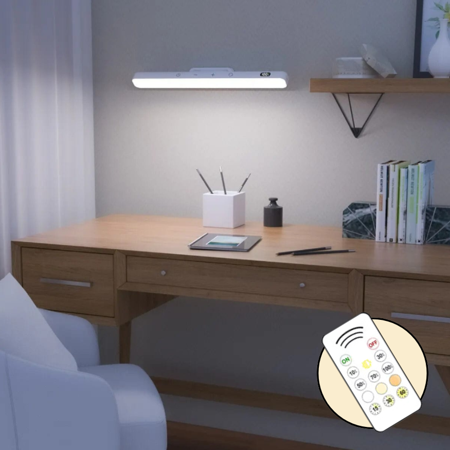 RoyaleGlow Bärbar LED Skrivbordslampa - Magnetisk, Fjärrstyrd Dimbart med 3 Färglägen