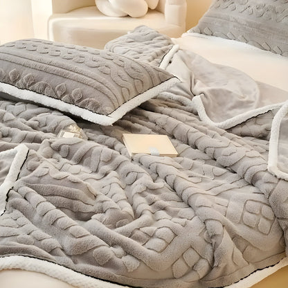 FluffDream sängkläder set - fluffig filt plysch sängkläder set