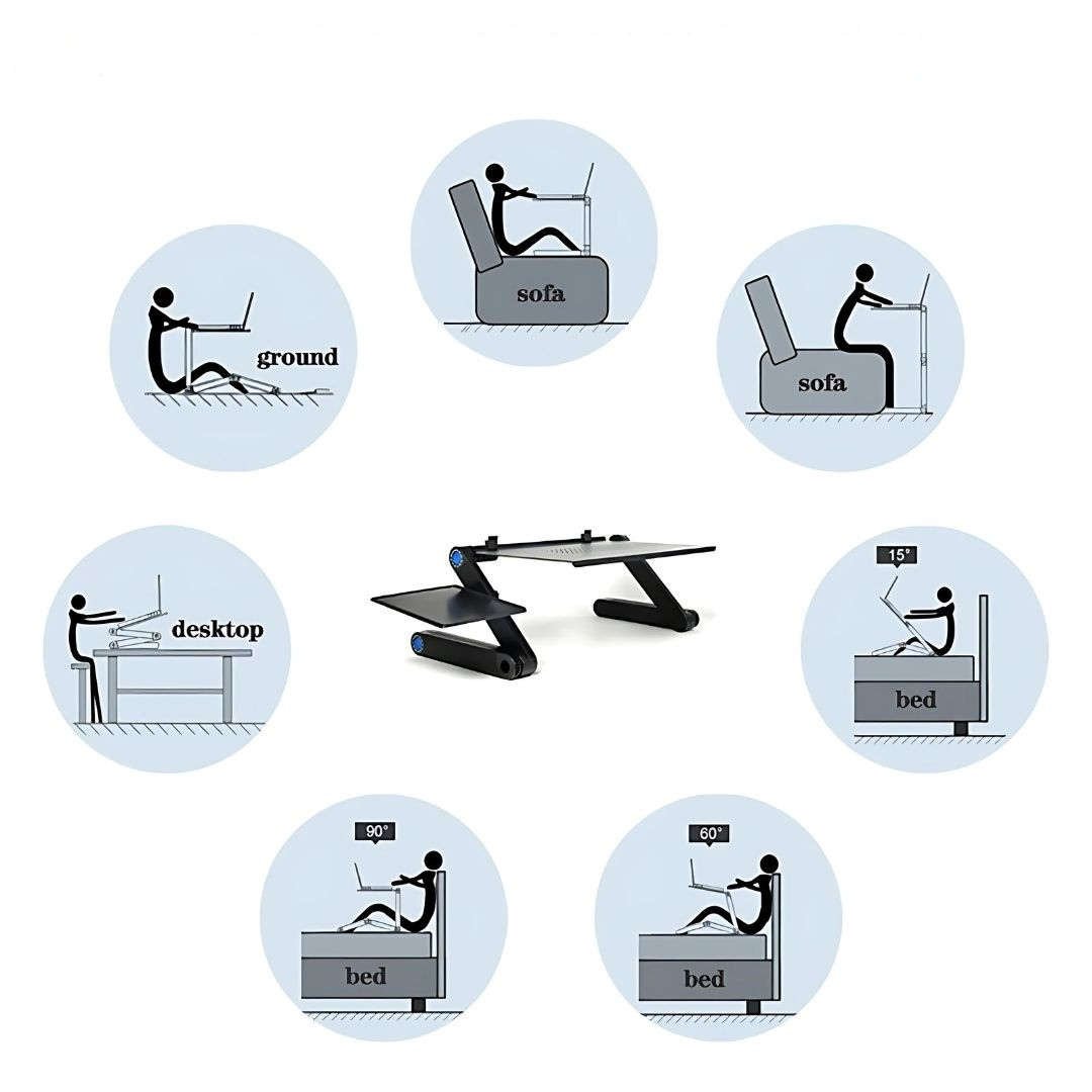Laptopstativ Justerbart Aluminium Ergonomisk Skrivbordsskiva