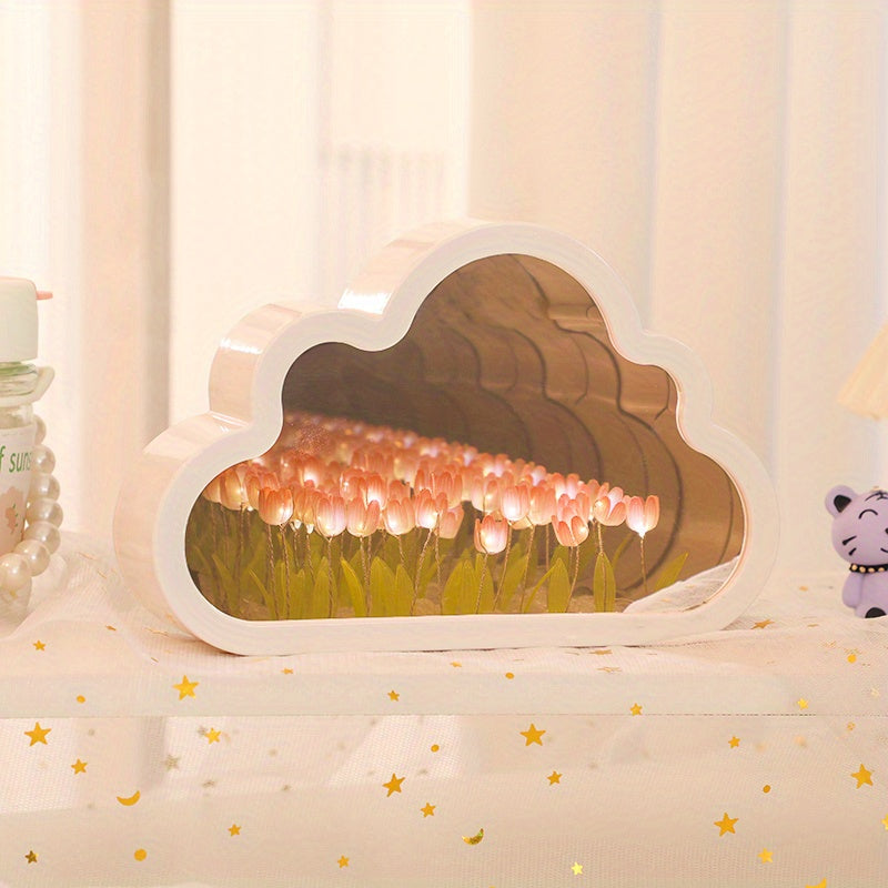 Tulpanlampa - LED Nattljus med Blomdesign