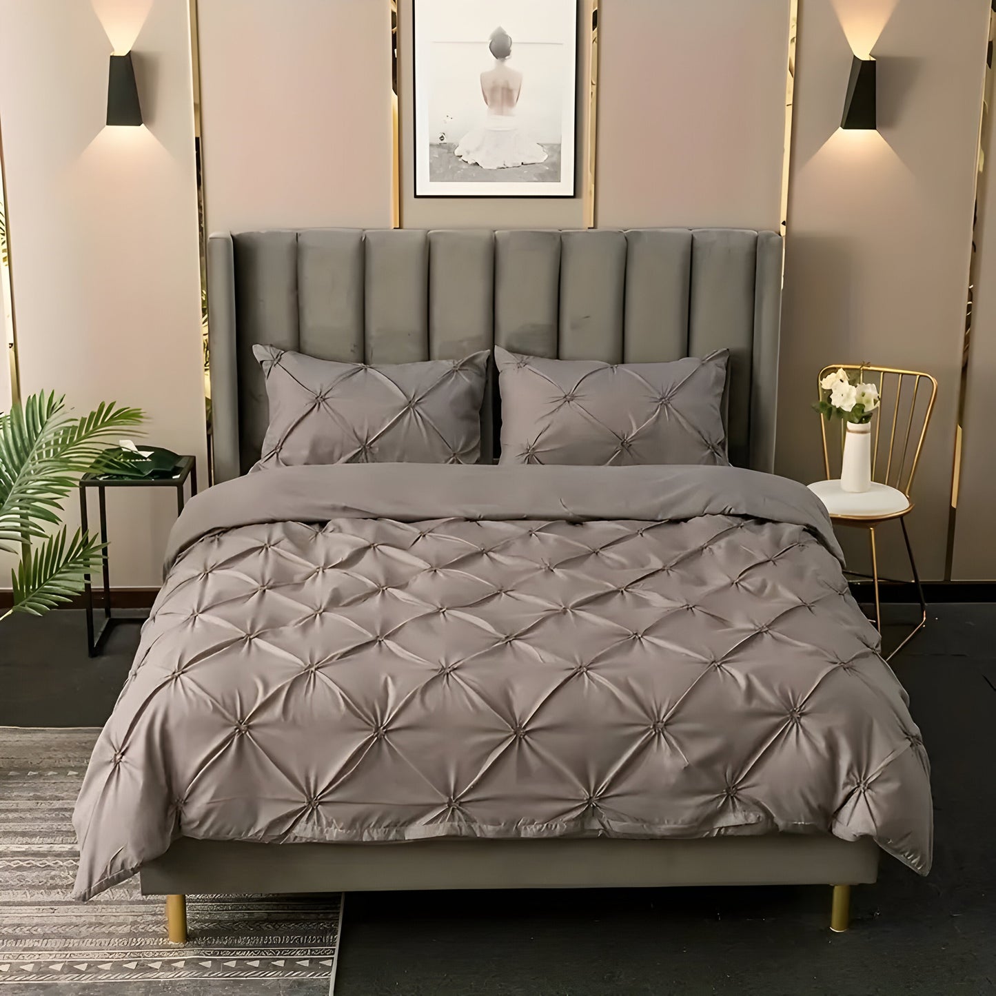 CloudLoom Duvet Set - Kneifen Rynkade Filtäckes Set