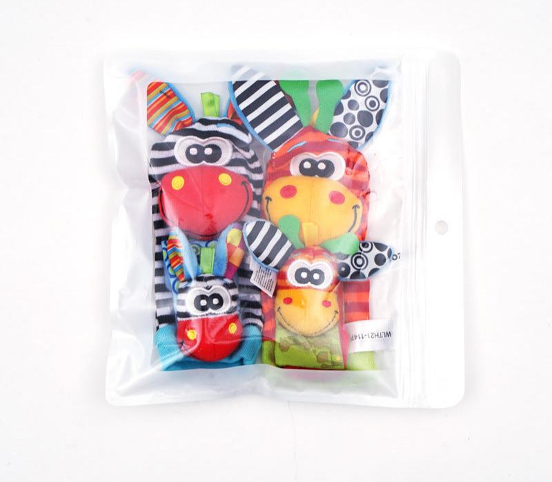 Sensoriska babyplyschstrumpor och handledsband