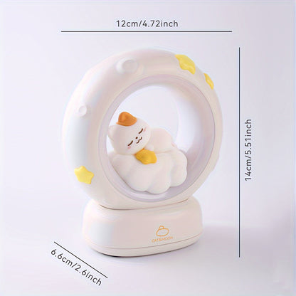 SleepyCat - Söt Katt Nattlampa med USB Uppladdningsbart Batteri och Dimbar Ljus