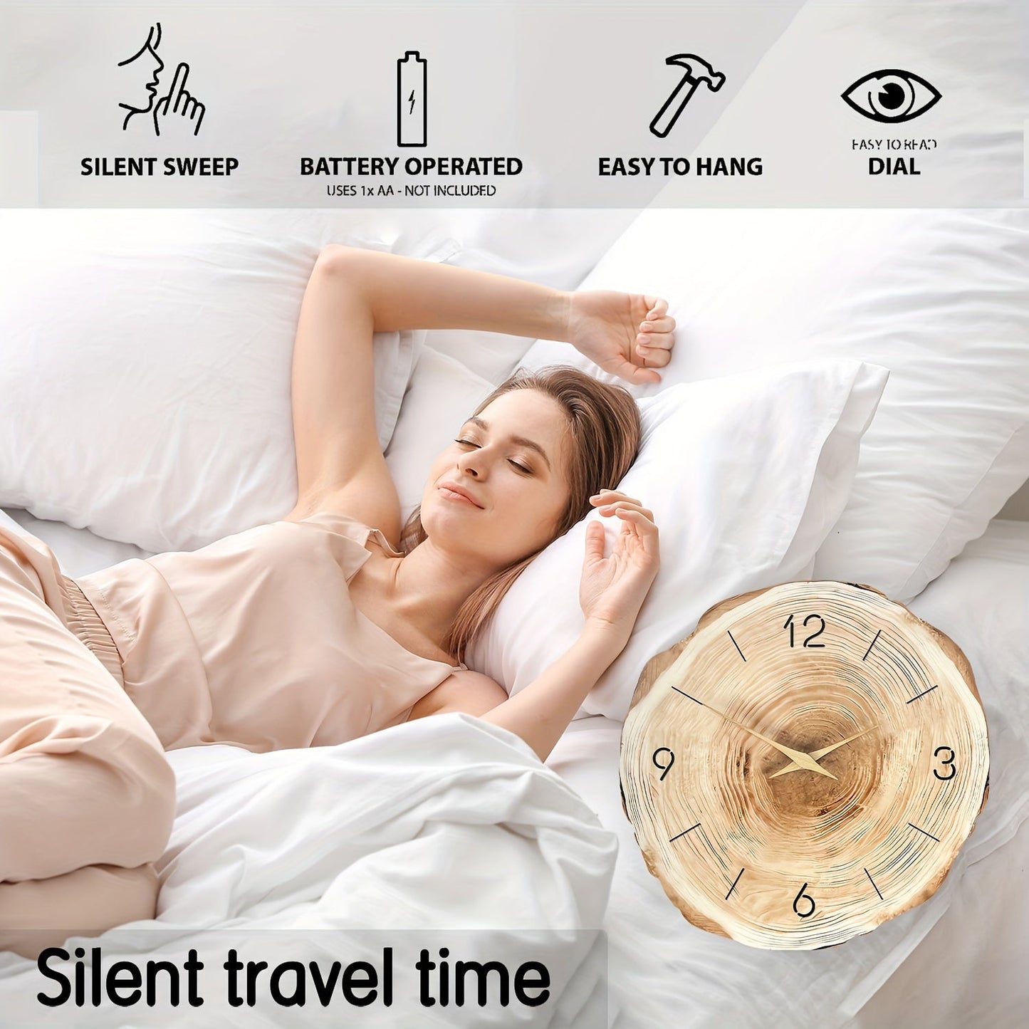 Stille Kvarts Väggklocka med Träram