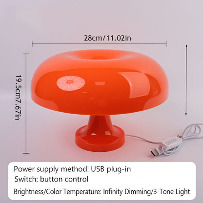 Modern Svamp Bordslampa Ljusstark Orange LED USB