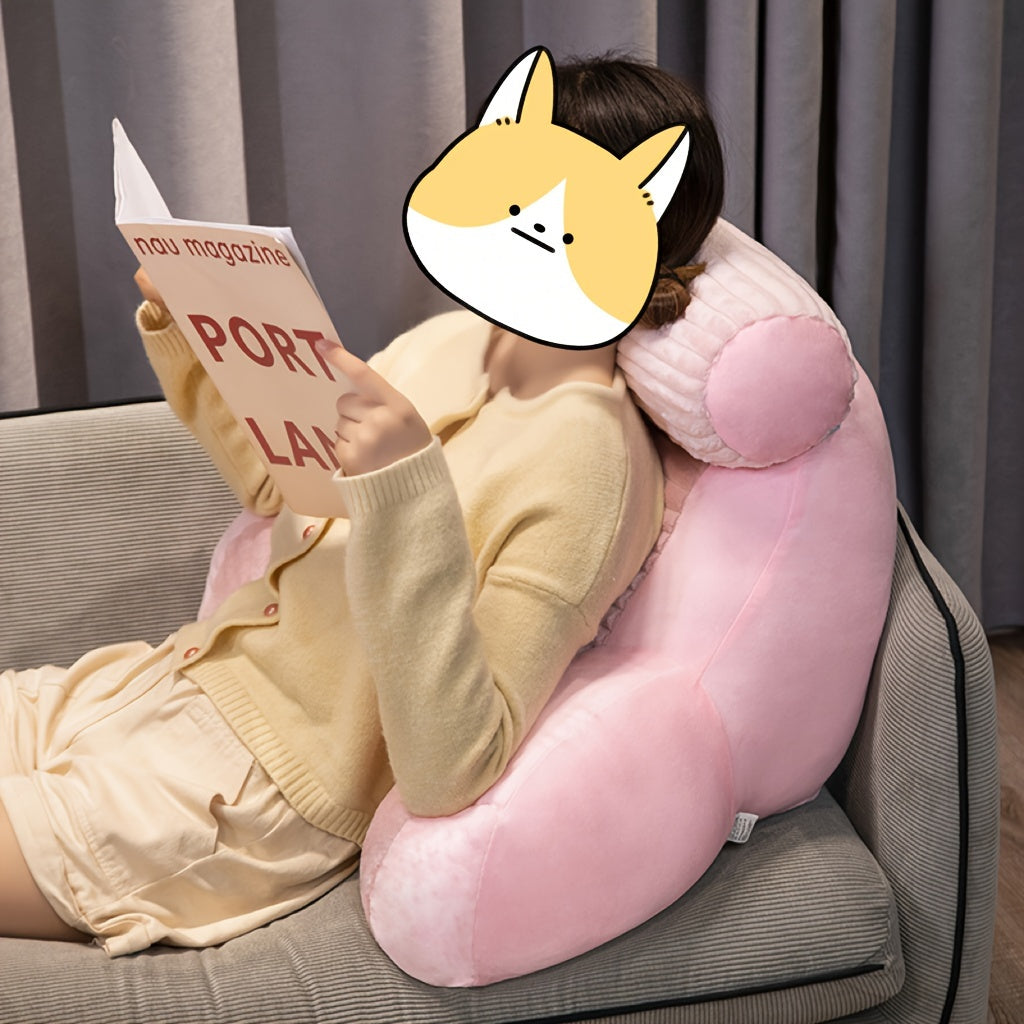 Plush Sängkudde med Ryggstöd - Mjuk Ländryggsstöd för Säng och Soffa, Fyra Säsonger