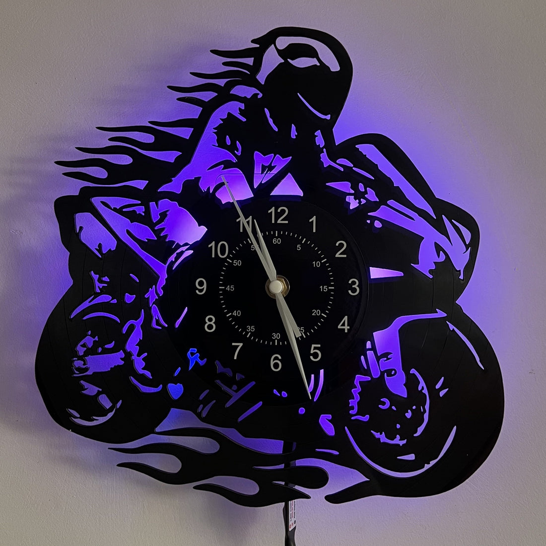 Vinylskivklocka - Motortema, Stil, För Vardagsrum och Kontorsdekoration
