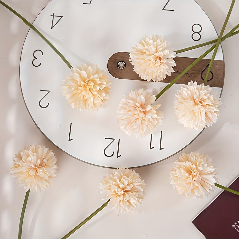 Set av 5 Konstgjorda Krysantemum Blommor – Realistiska Blomsterarrangemang för Bröllop och Heminredning