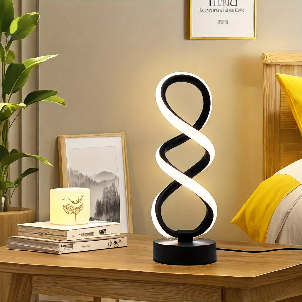 SpiraLux - Modern Spiral Bordslampa med Tre Färginställningar