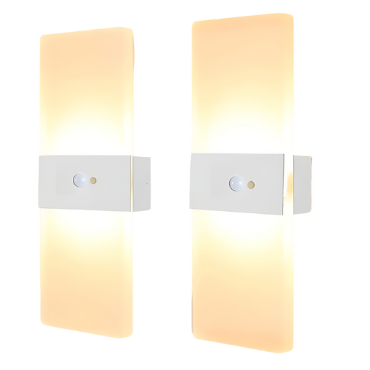 LED-nattlampor med rörelsesensor 2-pack - USB-laddning | Magnetisk montering för sovrum, hall och trappa
