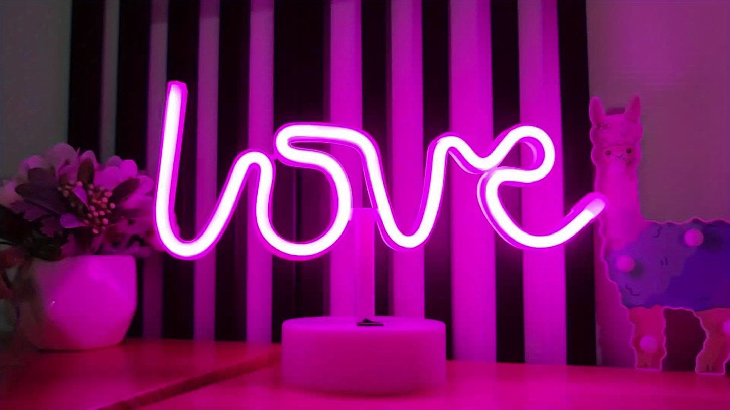 NeonLiefde - LED Neon Bordslampa för Sovrum och Festdekoration