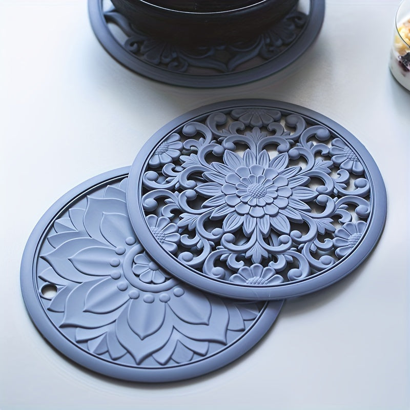 Värmebeständig silikon trivett mat set