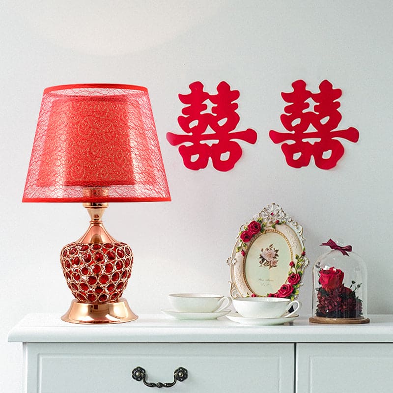 RetroLustre - Klassisk Urn Nattduksbordslampa med Dubbel Empire-kon