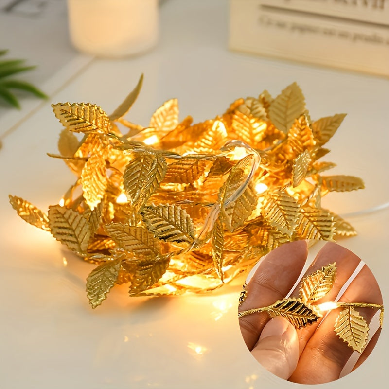 GoldenLeaf - Gyldne LED Blad Fejlampor för Inomhusdekoration
