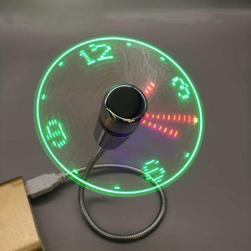 USB Skrivbordsfläkt med LED Klockdisplay