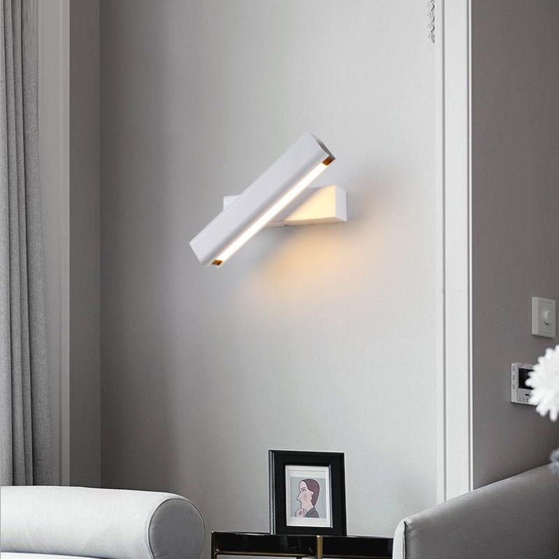 Aqsa Modern LED Vägglampa Inre Dimmbar Rektangulär Metall/Trä Vardagsrum