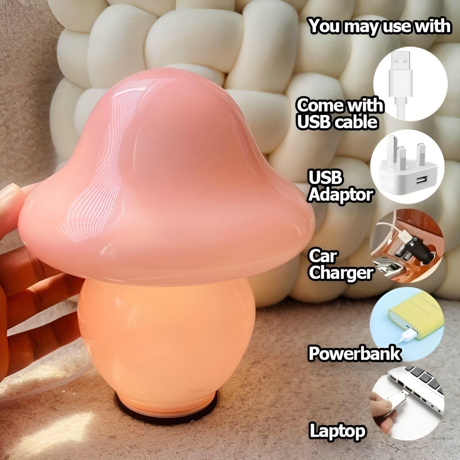 MushroomDream Lamp - Dekorativ Mini-Svamp-Atmosfär-Glaslampe
