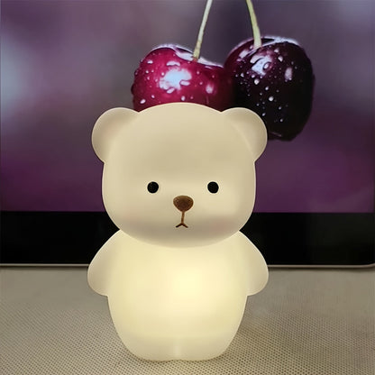 RusticBear - Fristående Bären Nattlampa med LED Spotlampa