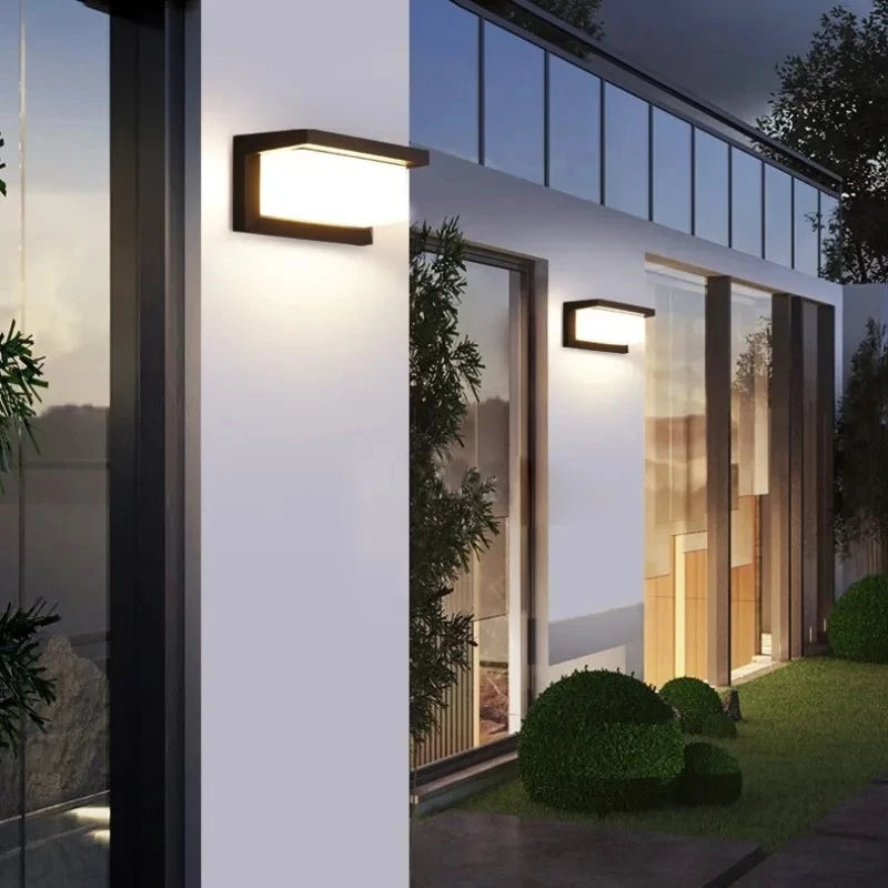 LED Vägglampa med Rörelsesensor, Modern ABS Vattentät Design