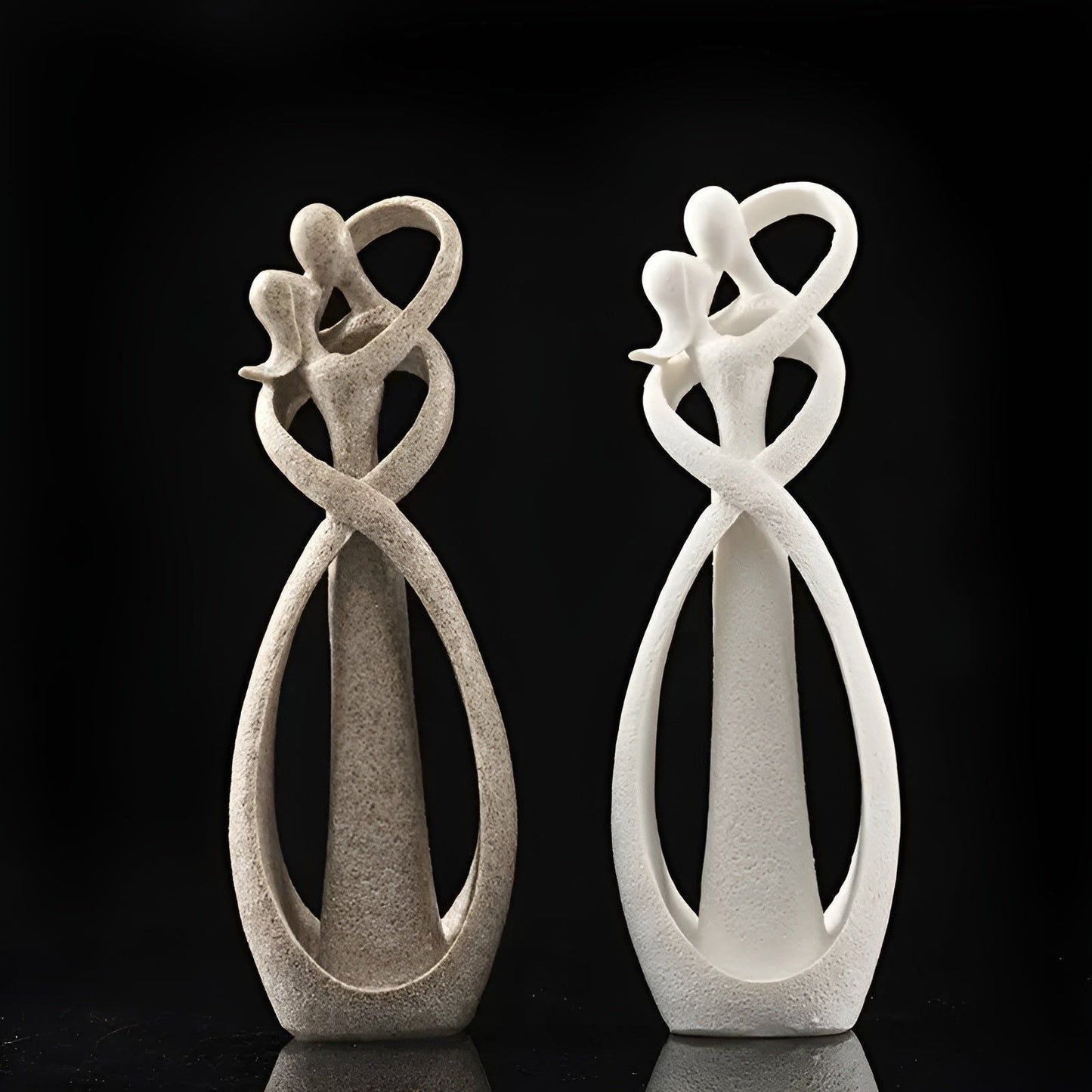 LoverBond Staty - Sandsten Abstrakt Tidlös Kärleksstaty