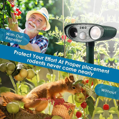 Royaleva Ultrasonic Kaninrepeller – Solenergidriven och Blinkande Ljus – Bli Av Med Kaniner
