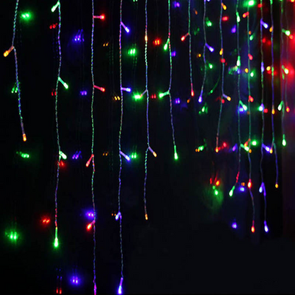 LED stjärnhimmel istapp ljusslinga – Dekorativa ljusgardiner för jul och trädgård