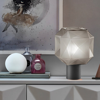 1-Ljus Cubo Bordslampa med Rökgrå Glaslampa