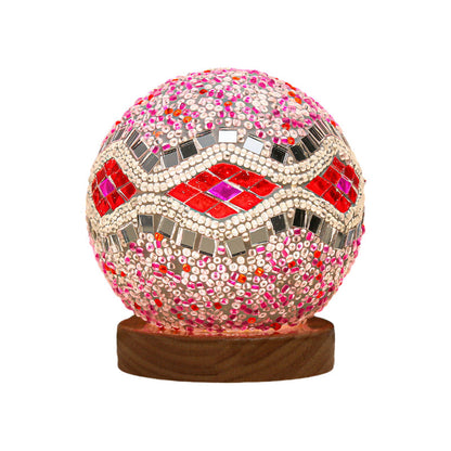 Dimmbar Boho Baroque LED Glas Mosaik Bordslampa 9,5 cm