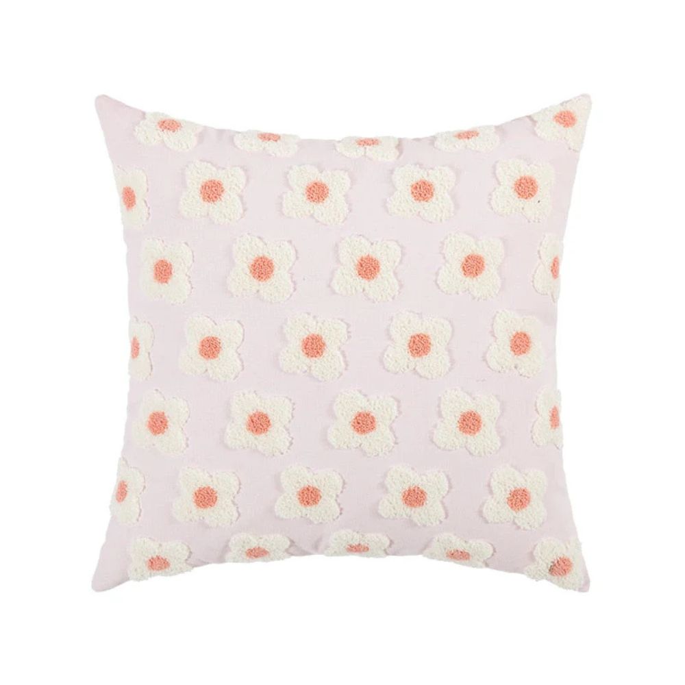 Lustrous Floral Broderad Kuddöverdrag
