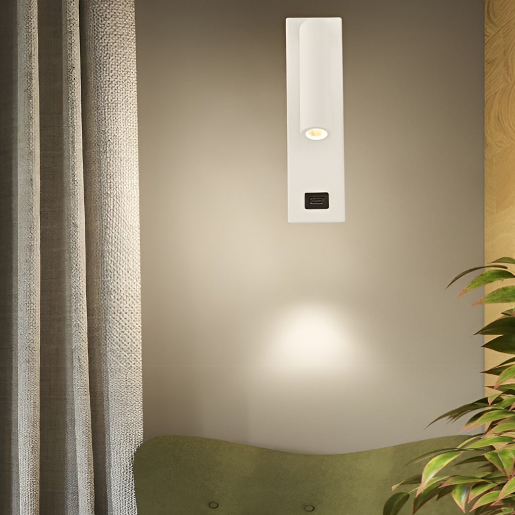LuxiLicht - Modern Justerbar LED Vägglampa med Strömbrytare och USB Laddningsport