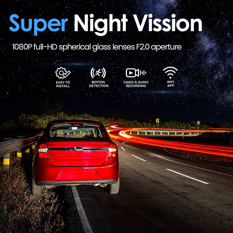 Dash Cam Triple Lens Bilkamera Nattvision