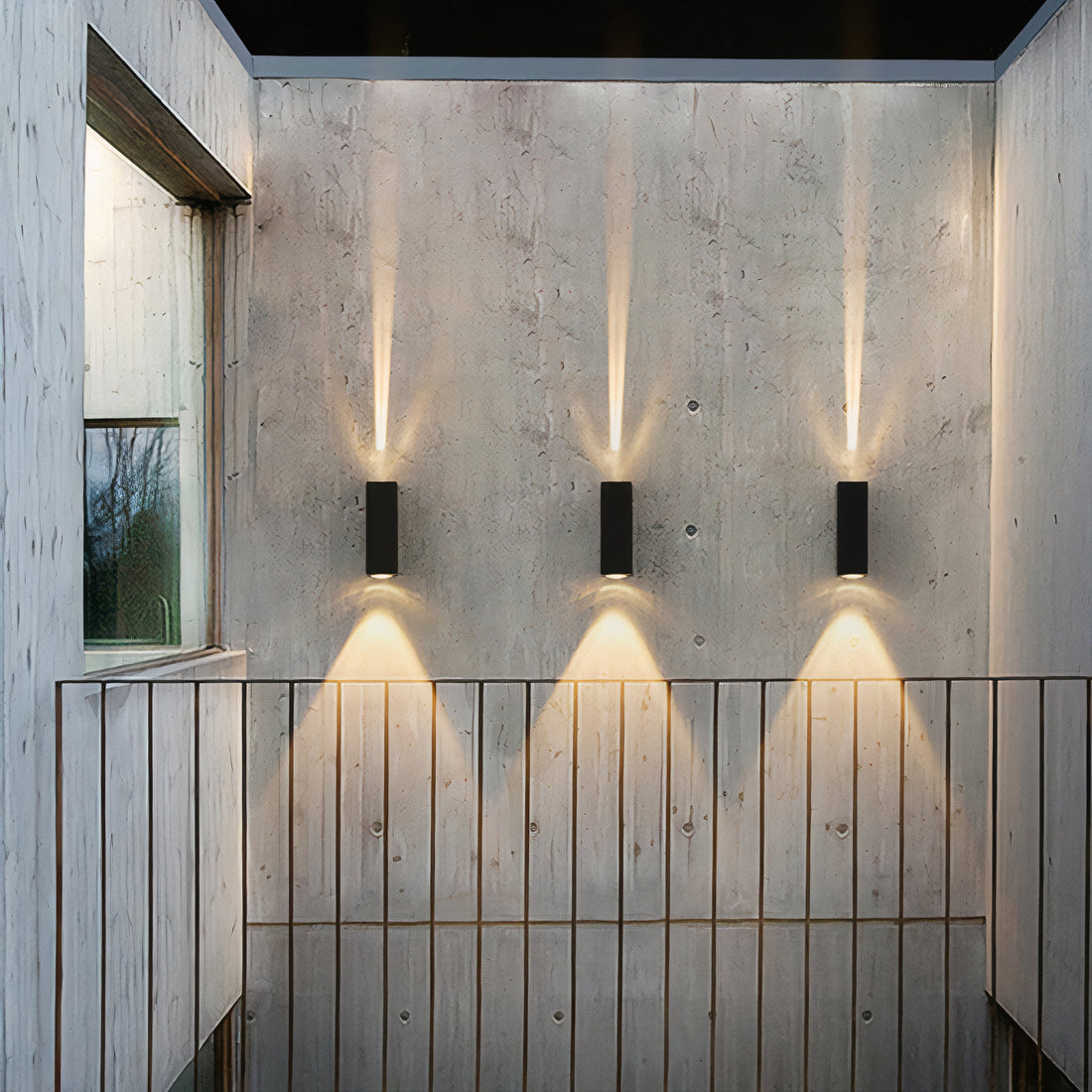 Utomhus Svart Aluminium Vägglampa LED Upp Ner