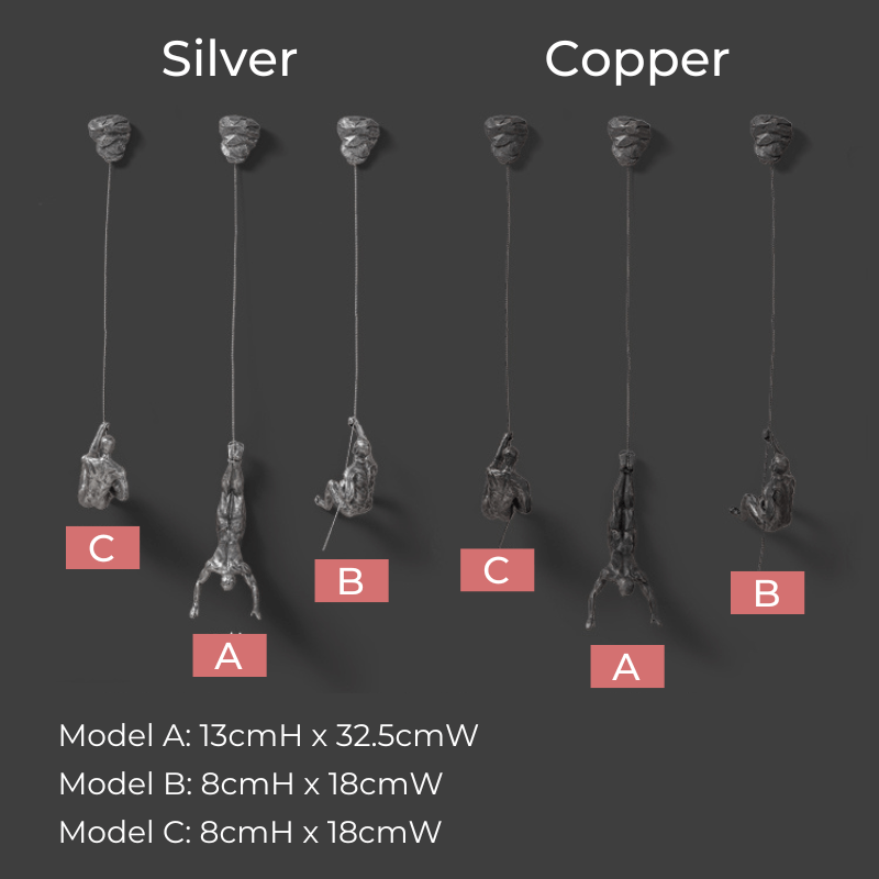 Carvallo – Kreativ Klättrande Man Väggdekoration Set med Konstnärlig Charm