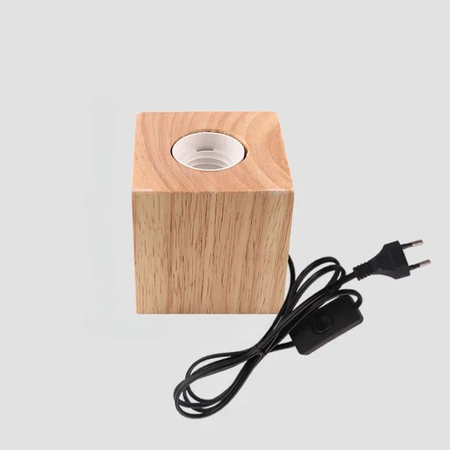 RetroWood - Trä Bordslampa med Ljusboll för Stämningsfull Belysning